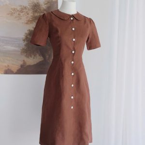 Chestnut Grace Linen Dress