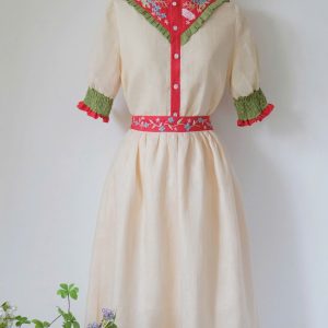 Rosalia Embroidered Linen Midi