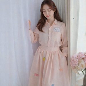 Peach Garden Embroidered Dress