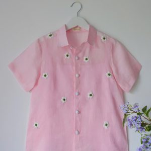 Blush Daisy Linen Shirt